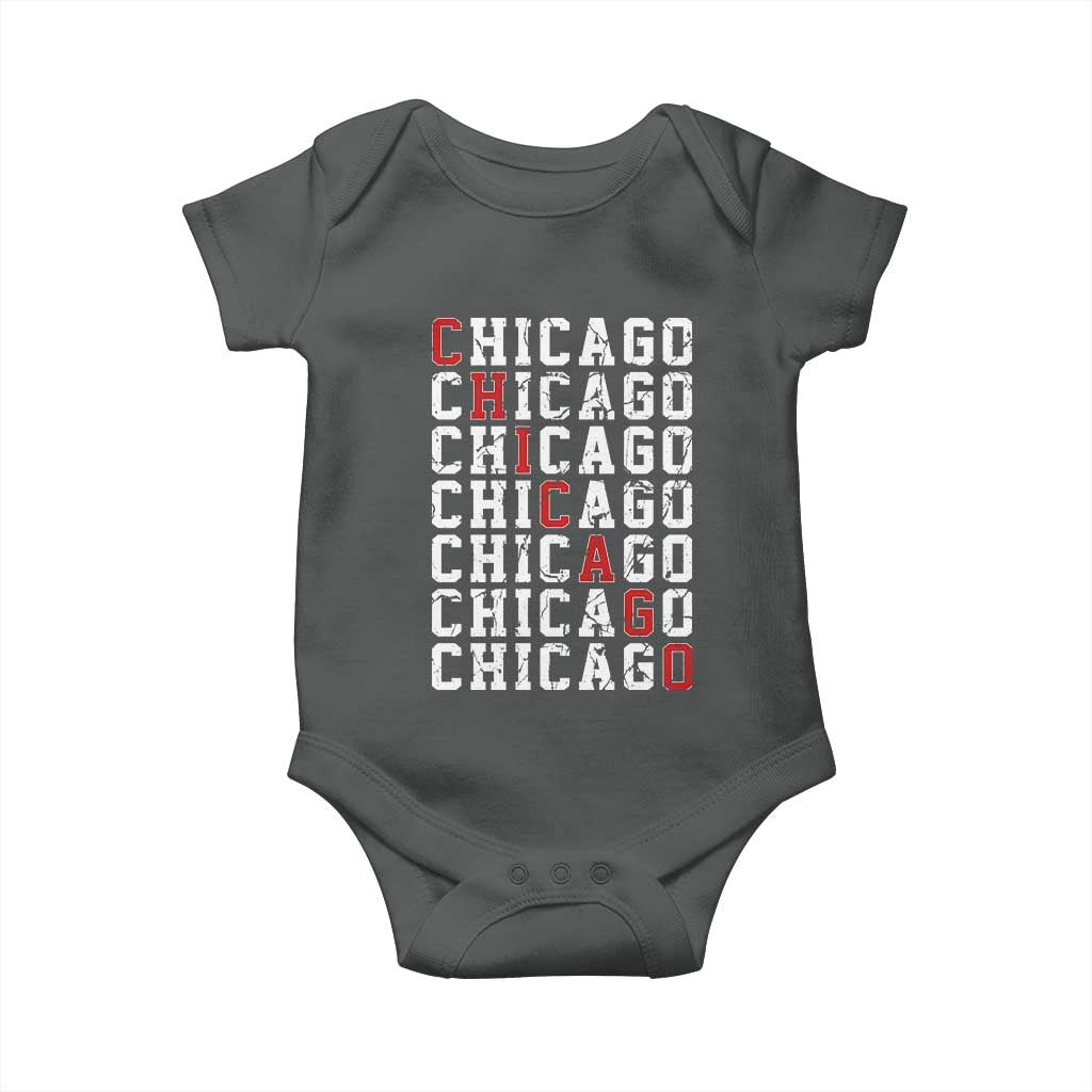 Vintage Chicago Baby Onesie Retro Distressed Classic Chicago