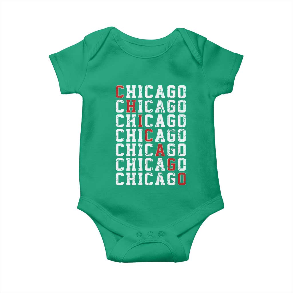Vintage Chicago Baby Onesie Retro Distressed Classic Chicago