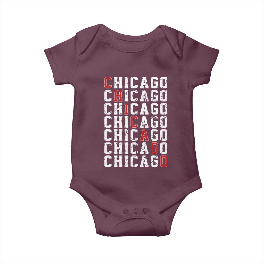 Vintage Chicago Baby Onesie Retro Distressed Classic Chicago
