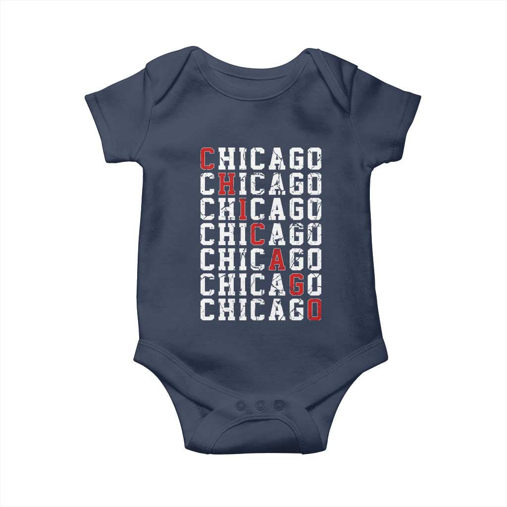Vintage Chicago Baby Onesie Retro Distressed Classic Chicago