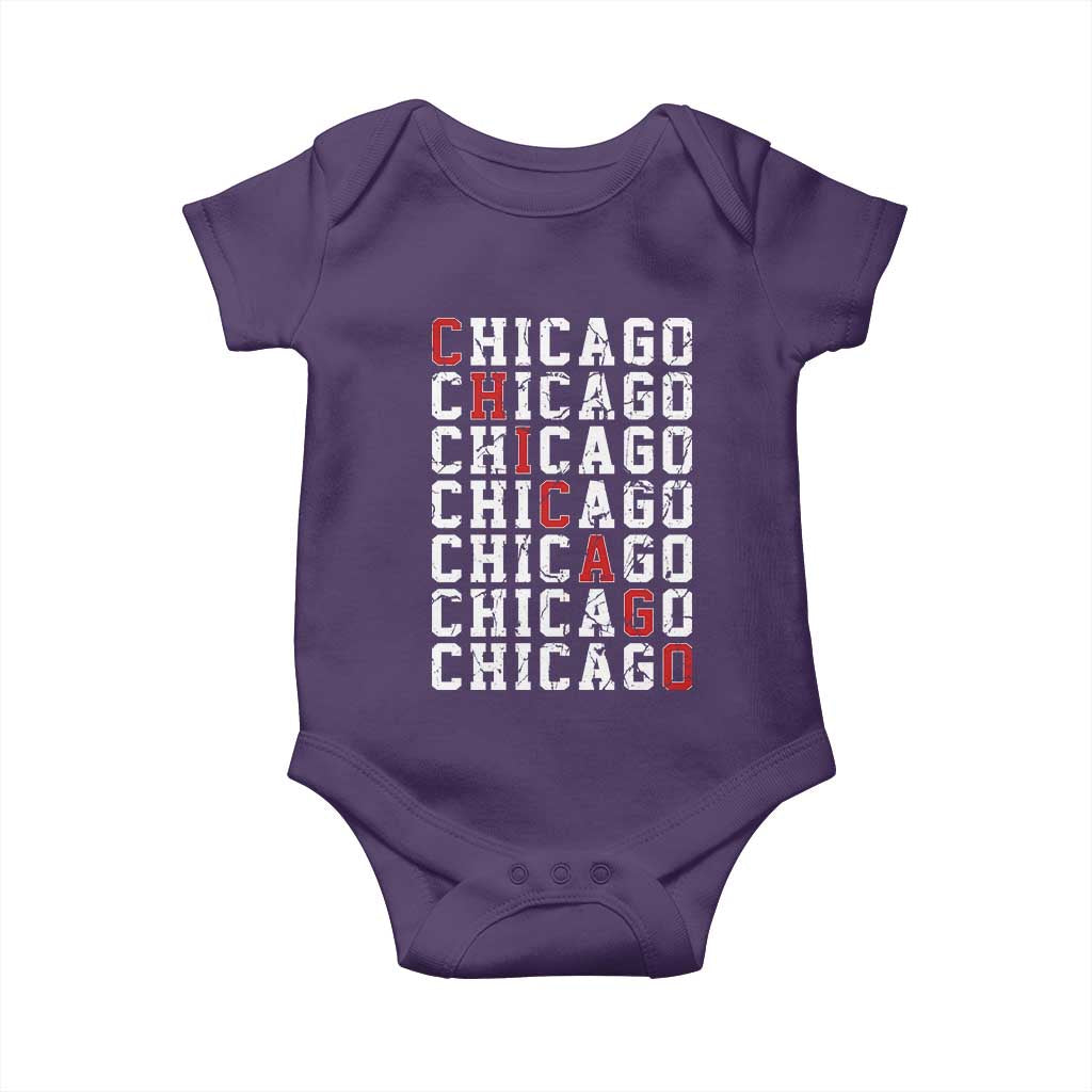 Vintage Chicago Baby Onesie Retro Distressed Classic Chicago