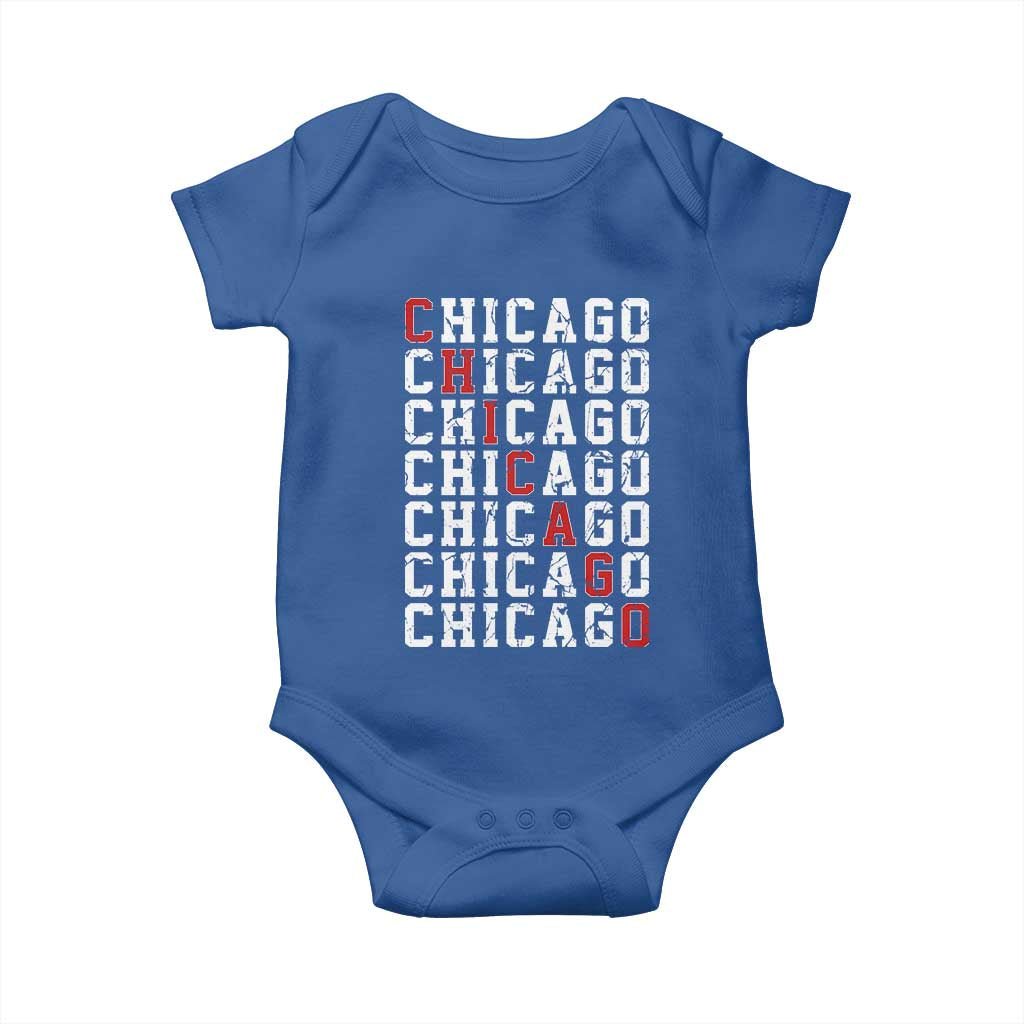 Vintage Chicago Baby Onesie Retro Distressed Classic Chicago