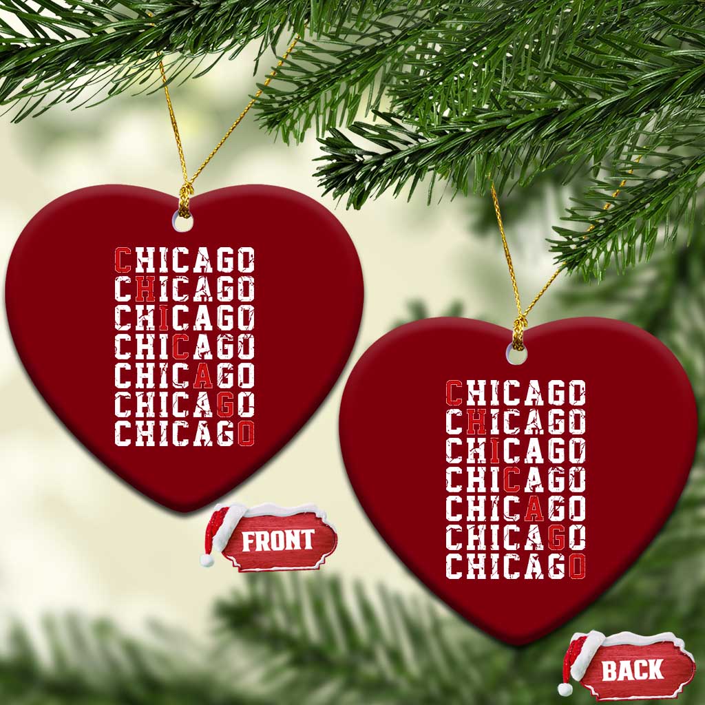 Vintage Chicago Ceramic Ornament Retro Distressed Classic Chicago