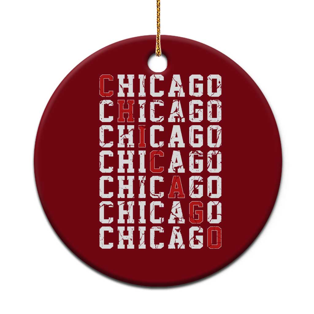 Vintage Chicago Ceramic Ornament Retro Distressed Classic Chicago