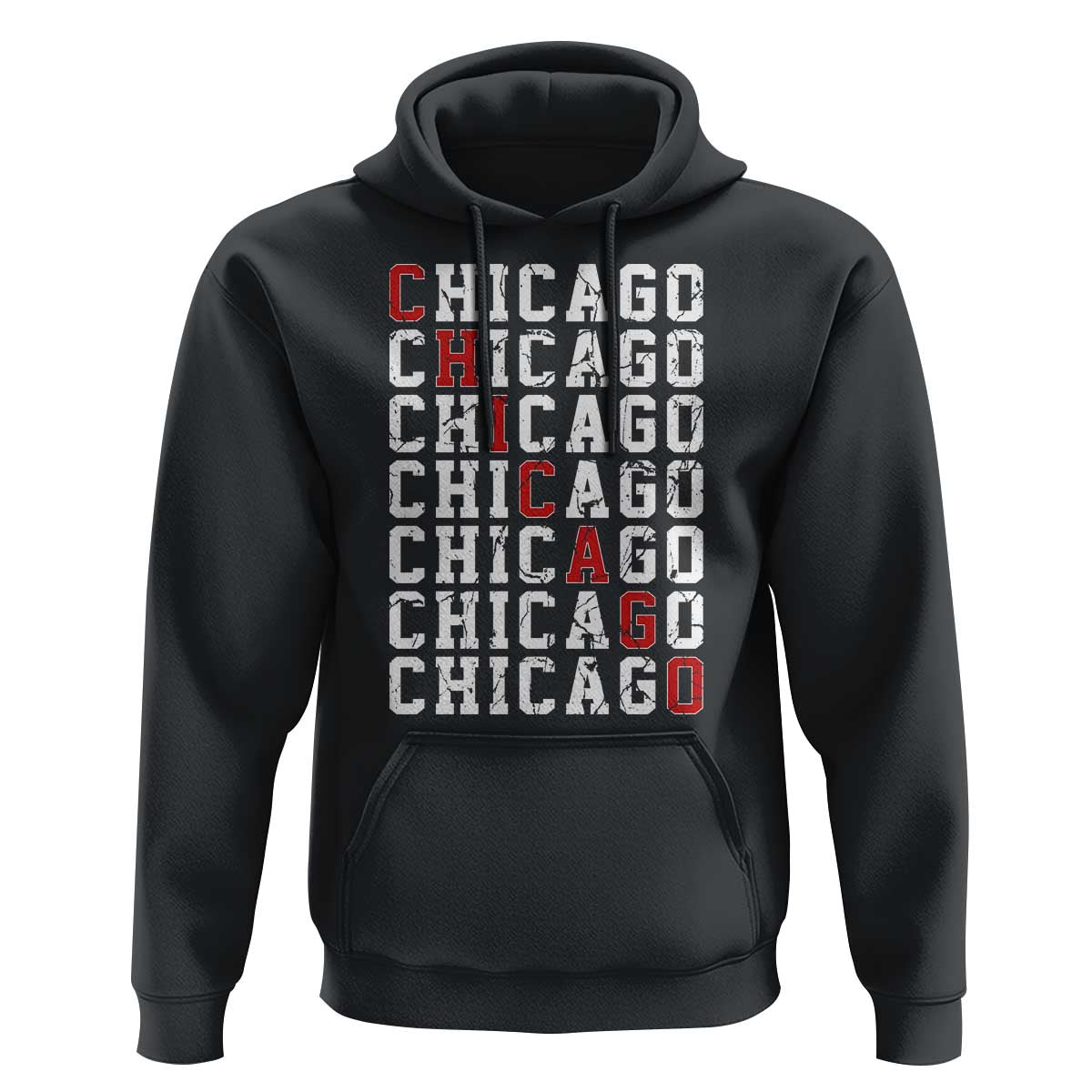 Vintage Chicago Hoodie Retro Distressed Classic Chicago
