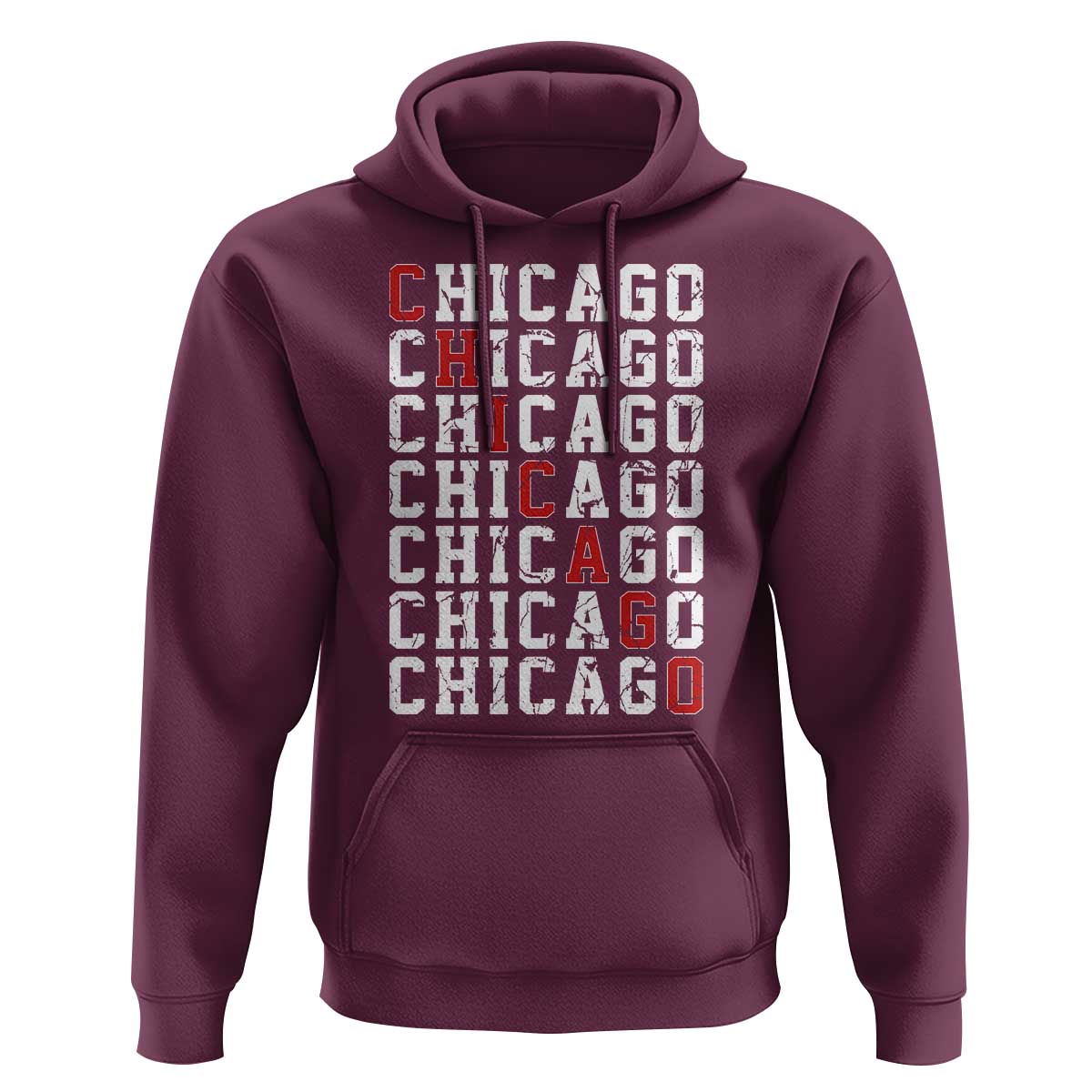 Vintage Chicago Hoodie Retro Distressed Classic Chicago
