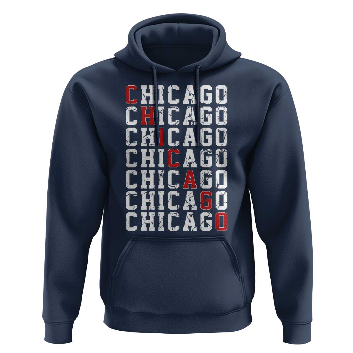 Vintage Chicago Hoodie Retro Distressed Classic Chicago