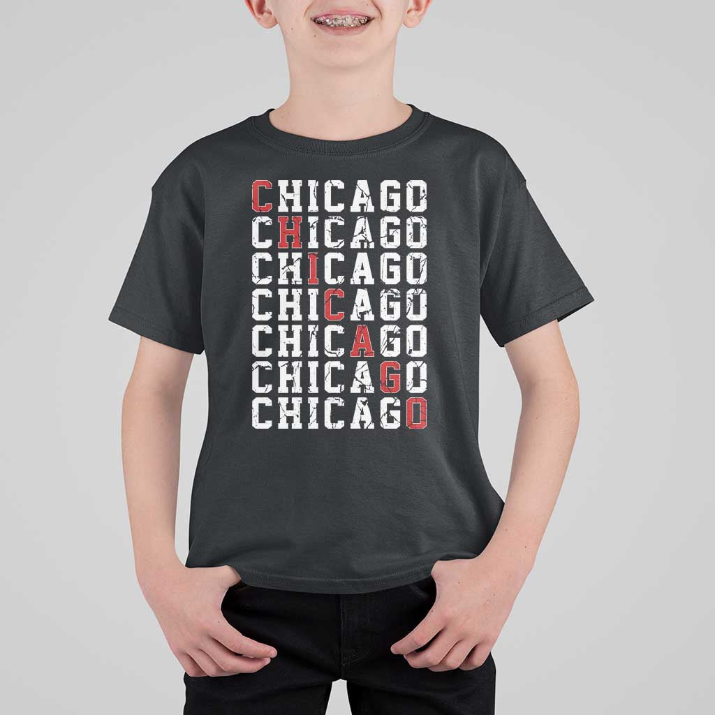 Vintage Chicago T Shirt For Kid Retro Distressed Classic Chicago