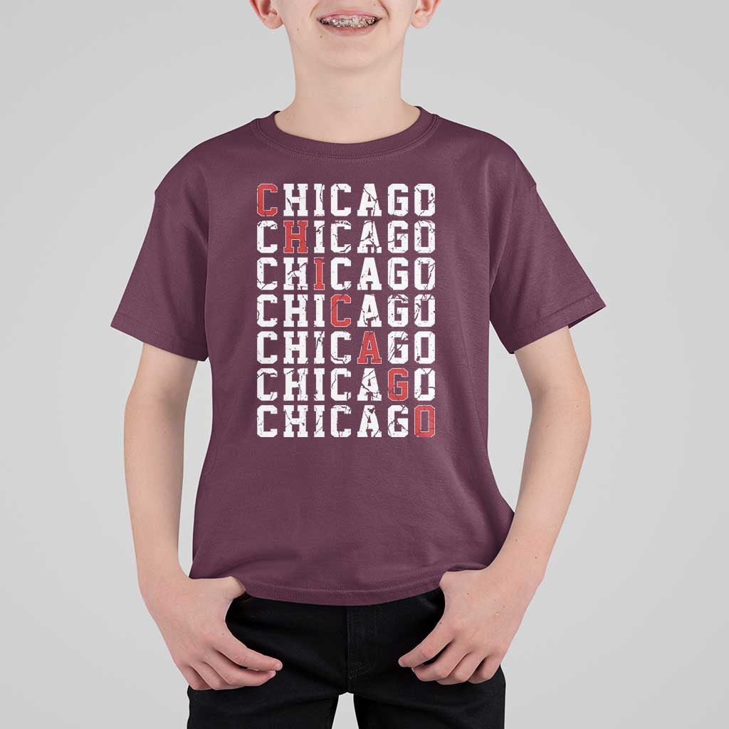 Vintage Chicago T Shirt For Kid Retro Distressed Classic Chicago
