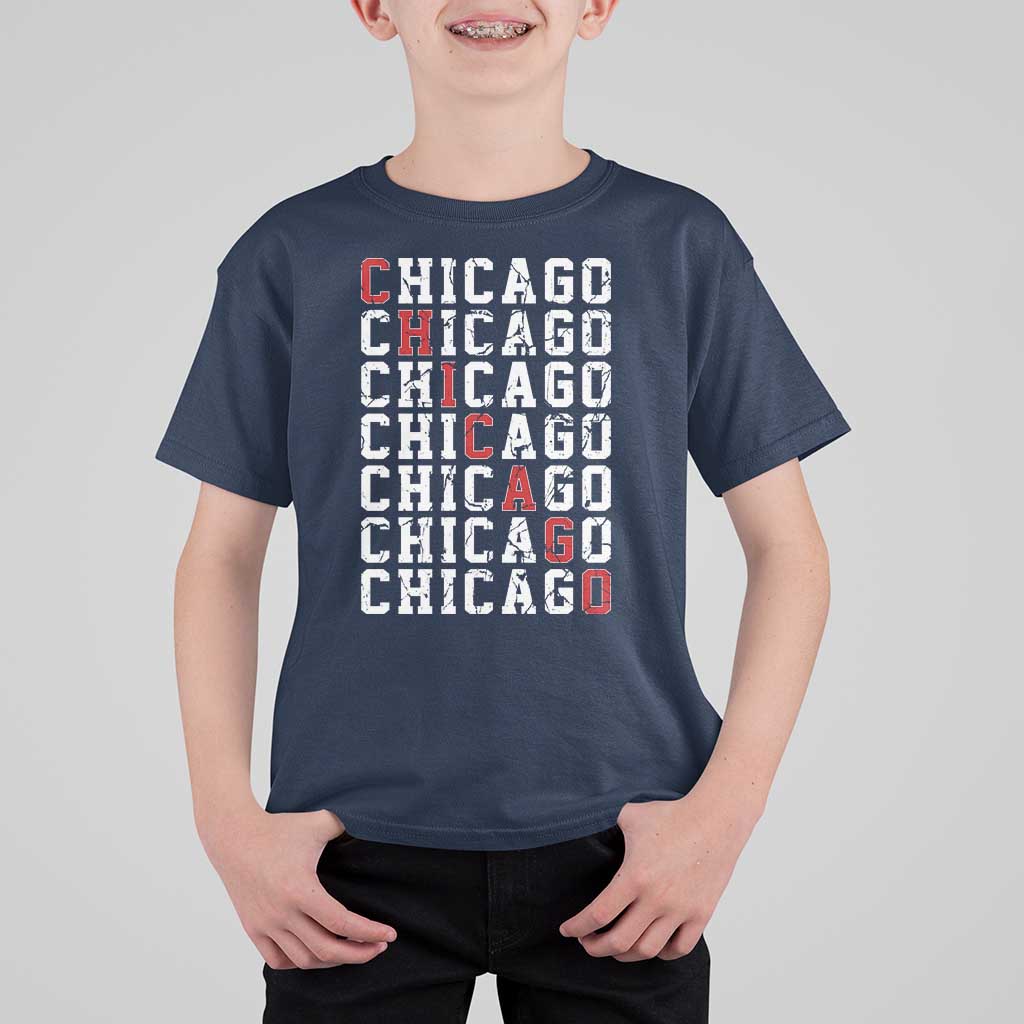 Vintage Chicago T Shirt For Kid Retro Distressed Classic Chicago