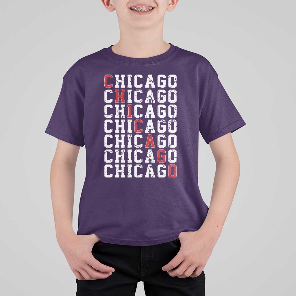 Vintage Chicago T Shirt For Kid Retro Distressed Classic Chicago