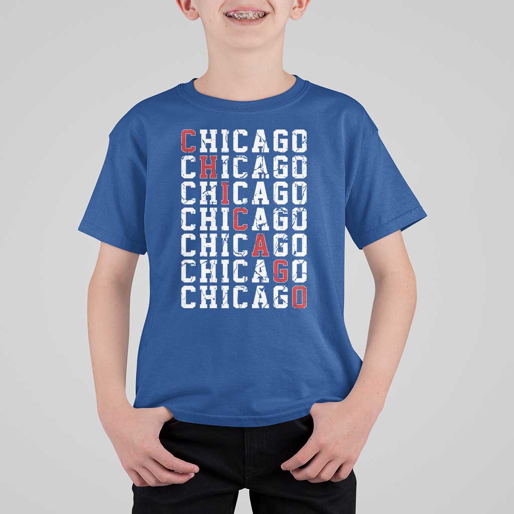 Vintage Chicago T Shirt For Kid Retro Distressed Classic Chicago