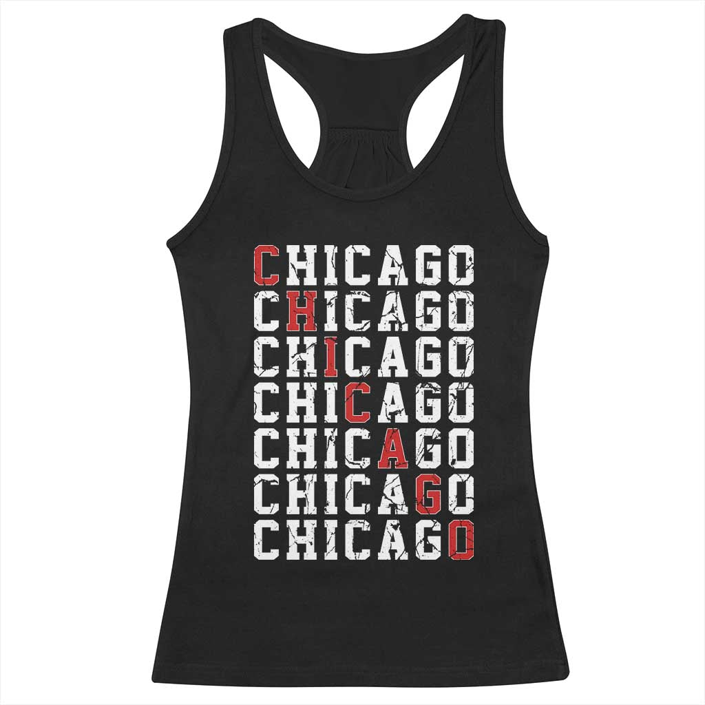 Vintage Chicago Racerback Tank Top Retro Distressed Classic Chicago