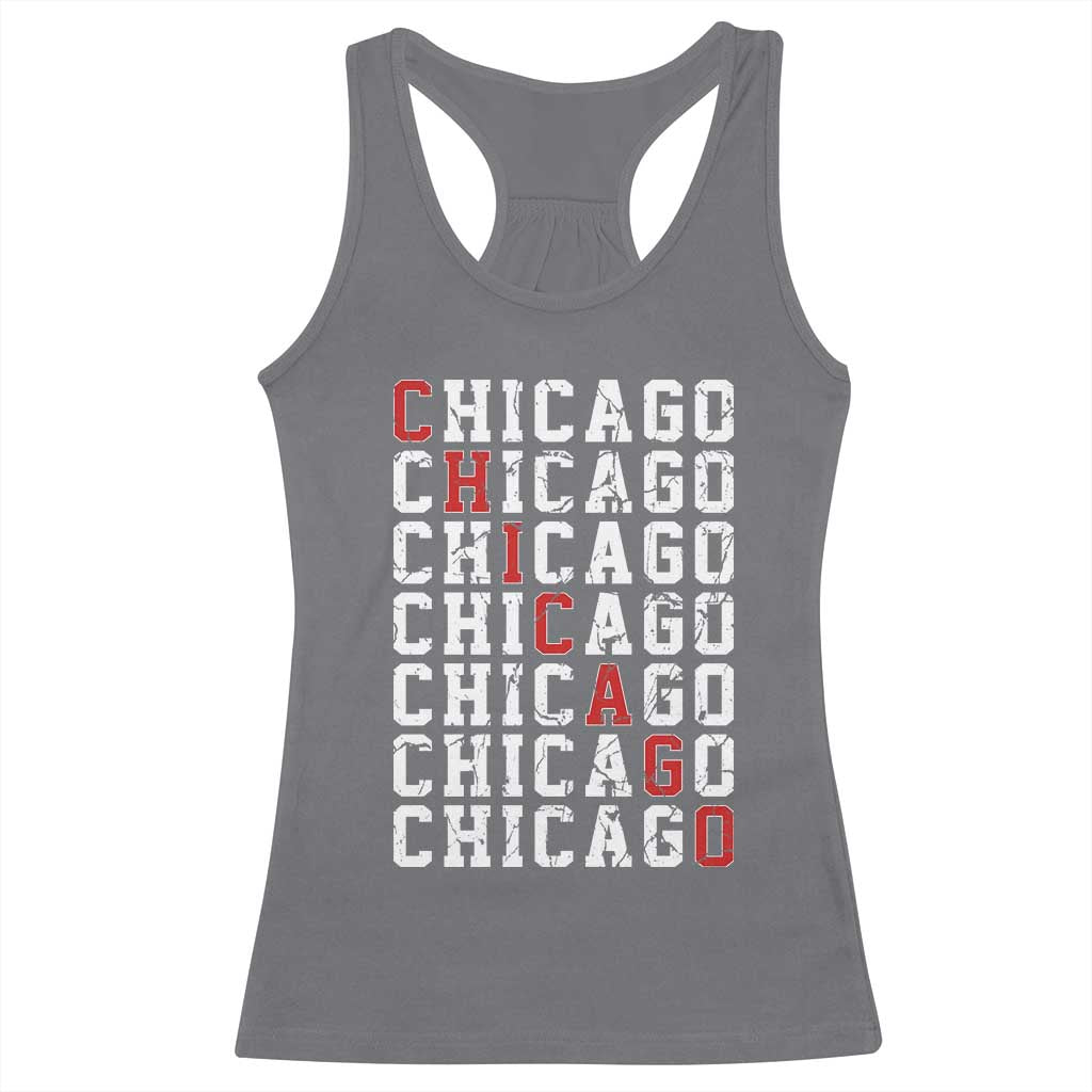 Vintage Chicago Racerback Tank Top Retro Distressed Classic Chicago