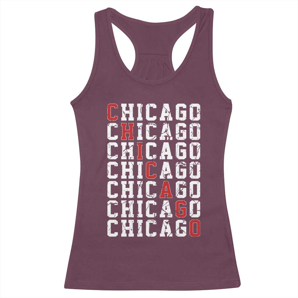 Vintage Chicago Racerback Tank Top Retro Distressed Classic Chicago