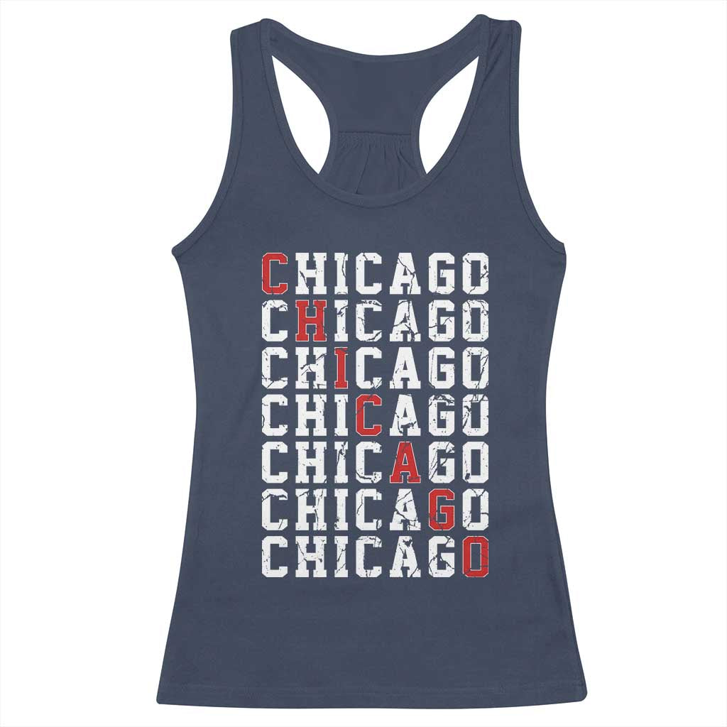Vintage Chicago Racerback Tank Top Retro Distressed Classic Chicago