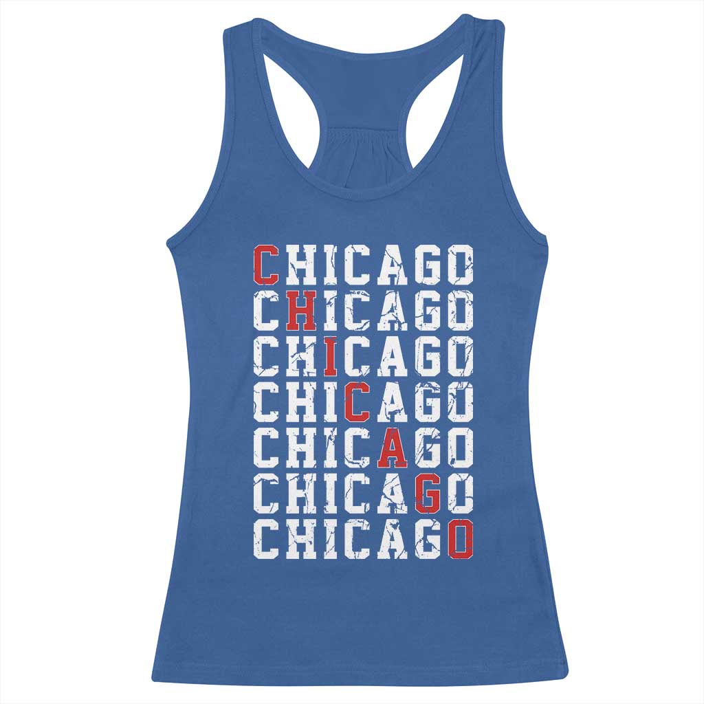 Vintage Chicago Racerback Tank Top Retro Distressed Classic Chicago