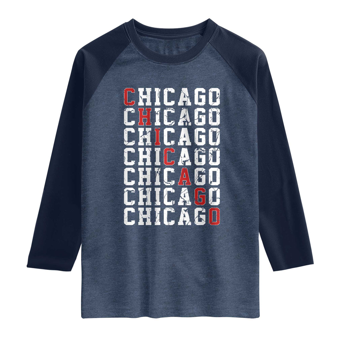 Vintage Chicago Raglan Shirt Retro Distressed Classic Chicago