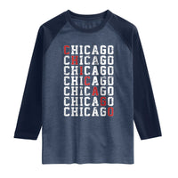 Vintage Chicago Raglan Shirt Retro Distressed Classic Chicago
