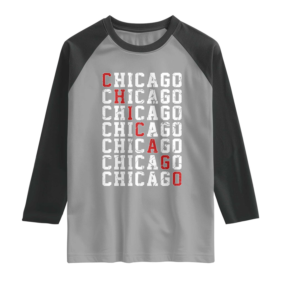 Vintage Chicago Raglan Shirt Retro Distressed Classic Chicago