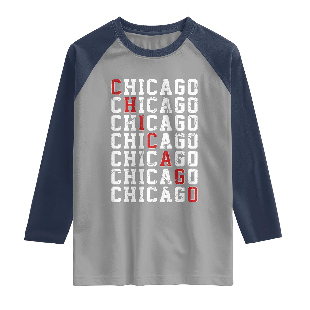 Vintage Chicago Raglan Shirt Retro Distressed Classic Chicago