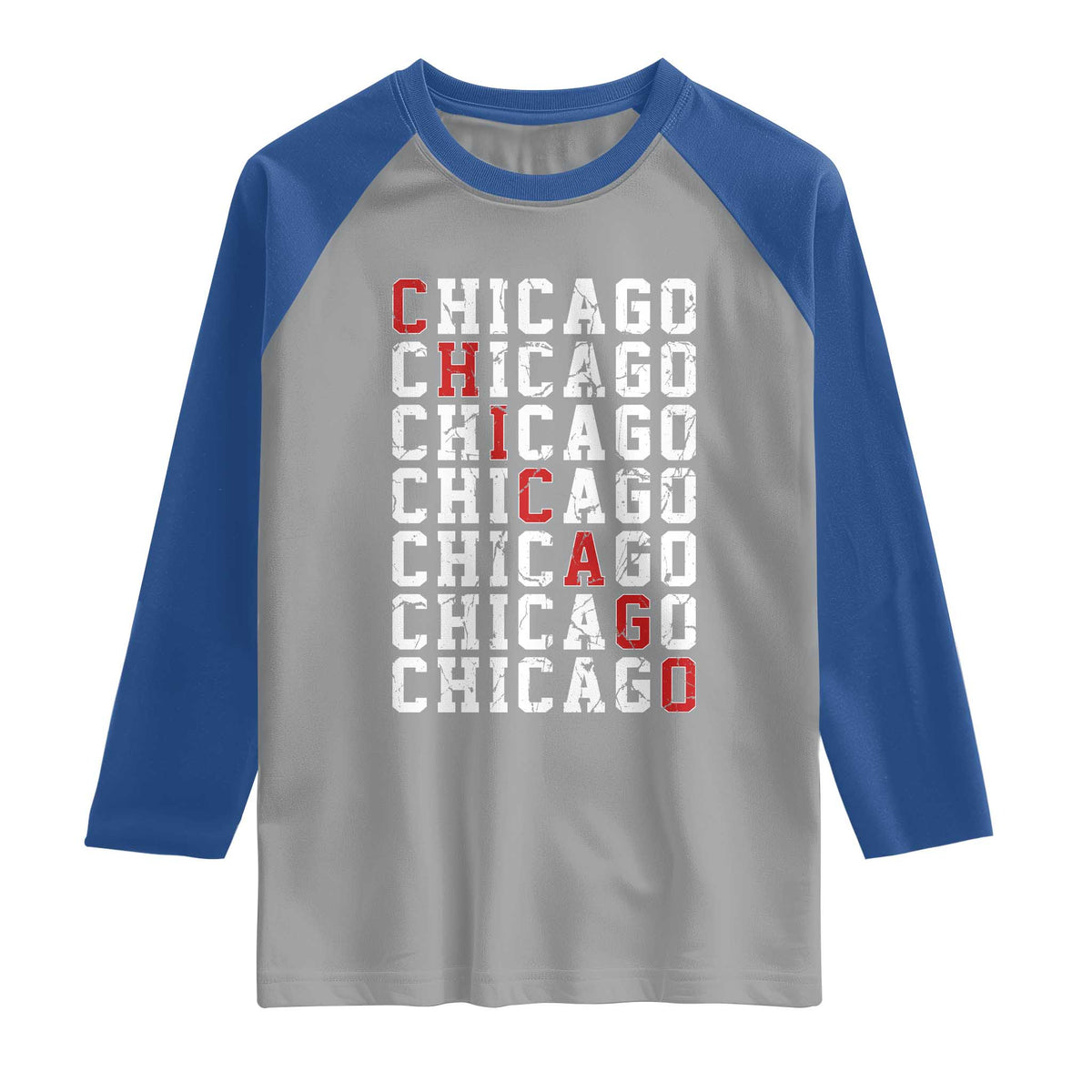 Vintage Chicago Raglan Shirt Retro Distressed Classic Chicago
