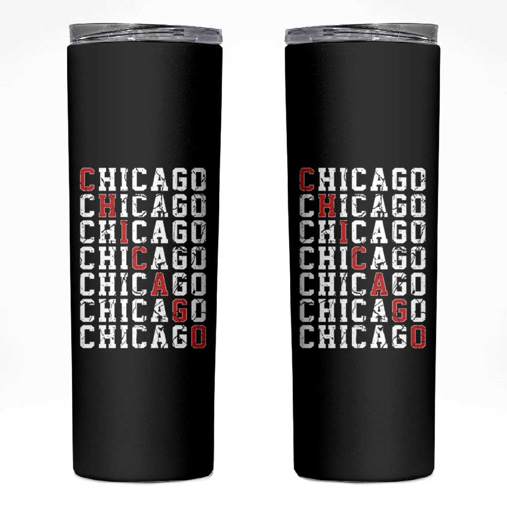 Vintage Chicago Skinny Tumbler Retro Distressed Classic Chicago