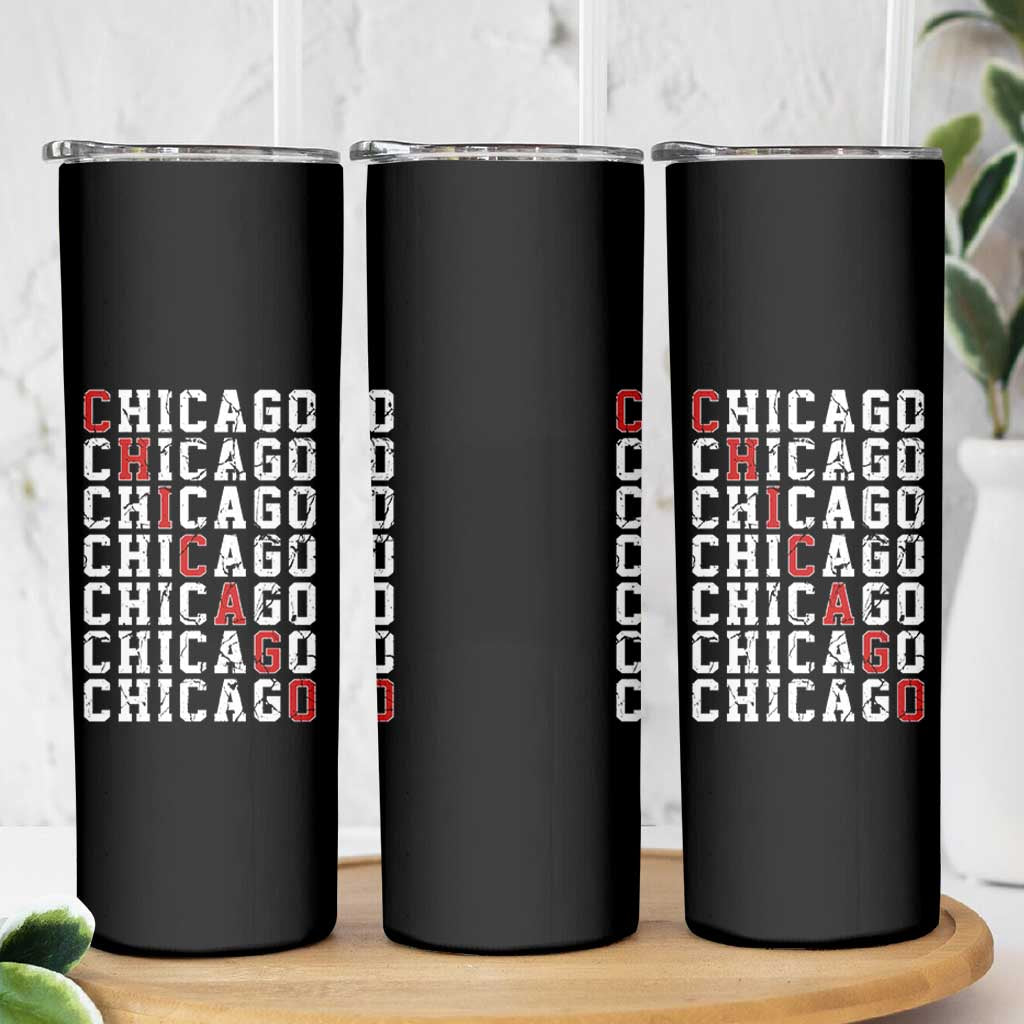 Vintage Chicago Skinny Tumbler Retro Distressed Classic Chicago