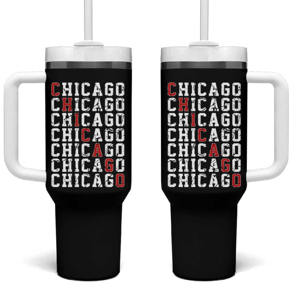 Vintage Chicago Tumbler With Handle Retro Distressed Classic Chicago