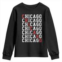Vintage Chicago Youth Sweatshirt Retro Distressed Classic Chicago