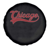 Retro Chicago Spare Tire Cover Varsity Script Vintage Sports Jersey Style 80s 90s