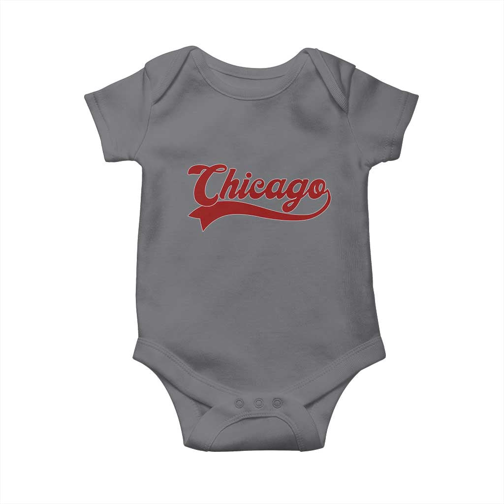 Retro Chicago Baby Onesie Varsity Script Vintage Sports Jersey Style 80s 90s