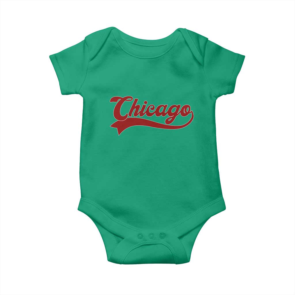 Retro Chicago Baby Onesie Varsity Script Vintage Sports Jersey Style 80s 90s