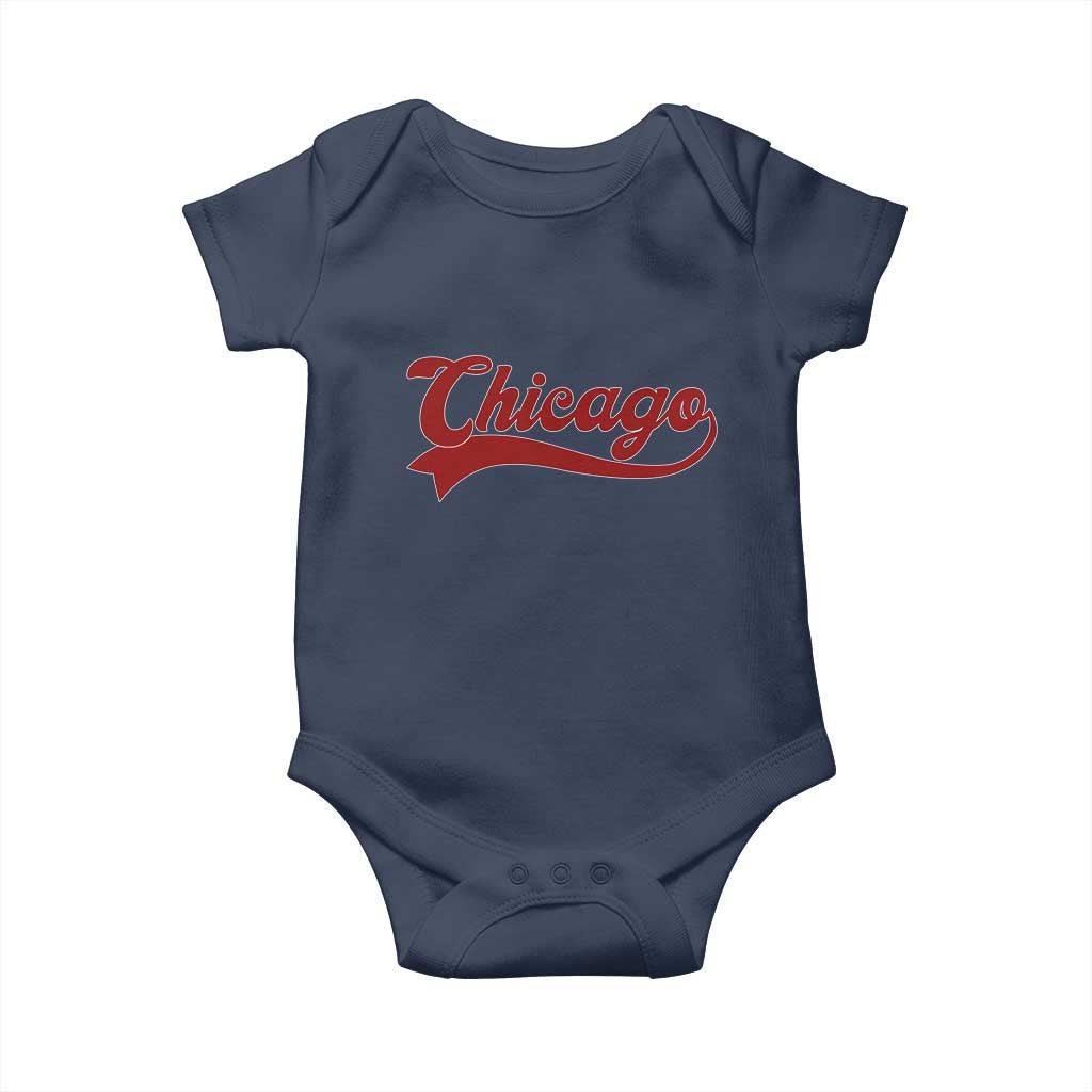 Retro Chicago Baby Onesie Varsity Script Vintage Sports Jersey Style 80s 90s