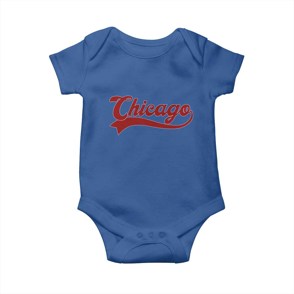 Retro Chicago Baby Onesie Varsity Script Vintage Sports Jersey Style 80s 90s