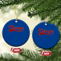 Retro Chicago Ceramic Ornament Varsity Script Vintage Sports Jersey Style 80s 90s