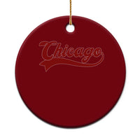 Retro Chicago Ceramic Ornament Varsity Script Vintage Sports Jersey Style 80s 90s