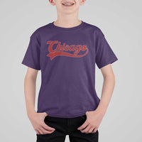 Retro Chicago T Shirt For Kid Varsity Script Vintage Sports Jersey Style 80s 90s