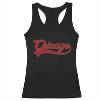Retro Chicago Racerback Tank Top Varsity Script Vintage Sports Jersey Style 80s 90s