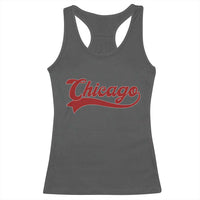 Retro Chicago Racerback Tank Top Varsity Script Vintage Sports Jersey Style 80s 90s