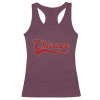Retro Chicago Racerback Tank Top Varsity Script Vintage Sports Jersey Style 80s 90s