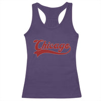 Retro Chicago Racerback Tank Top Varsity Script Vintage Sports Jersey Style 80s 90s