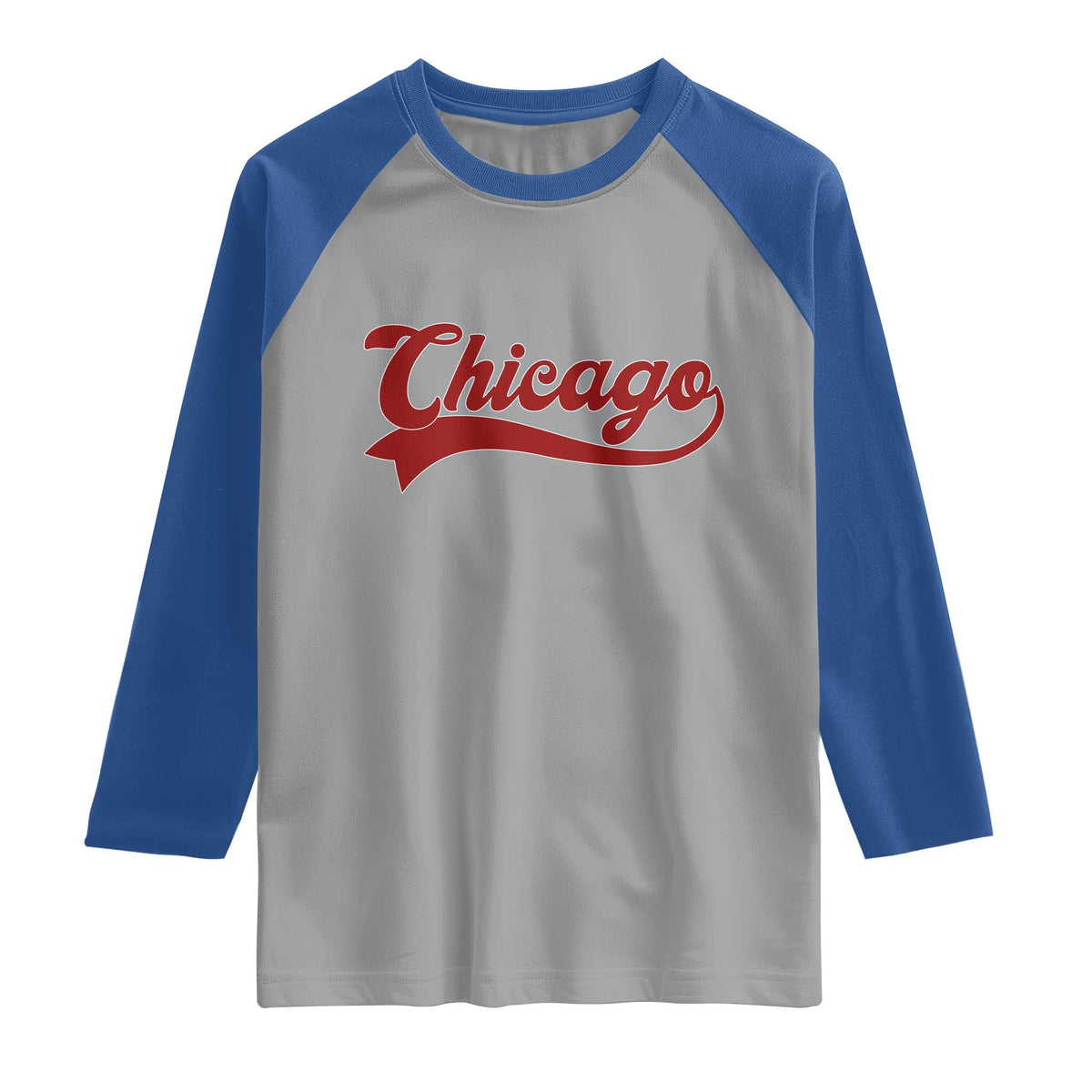 Retro Chicago Raglan Shirt Varsity Script Vintage Sports Jersey Style 80s 90s