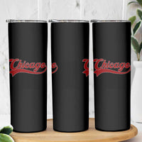 Retro Chicago Skinny Tumbler Varsity Script Vintage Sports Jersey Style 80s 90s