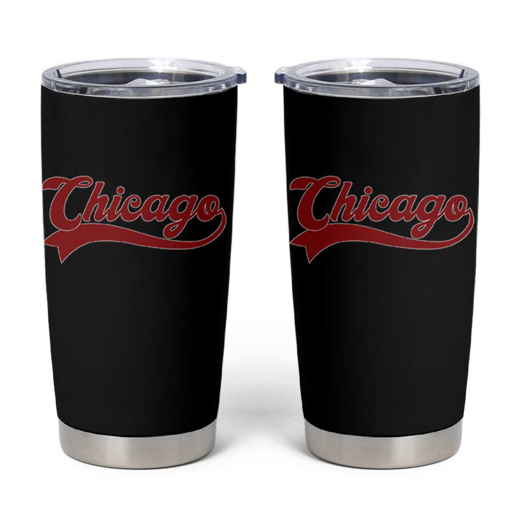 Retro Chicago Tumbler Cup Varsity Script Vintage Sports Jersey Style 80s 90s