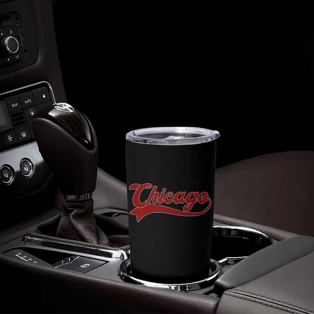 Retro Chicago Tumbler Cup Varsity Script Vintage Sports Jersey Style 80s 90s