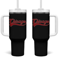 Retro Chicago Tumbler With Handle Varsity Script Vintage Sports Jersey Style 80s 90s