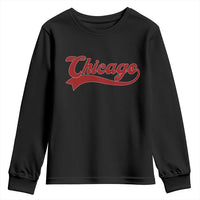 Retro Chicago Youth Sweatshirt Varsity Script Vintage Sports Jersey Style 80s 90s