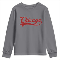 Retro Chicago Youth Sweatshirt Varsity Script Vintage Sports Jersey Style 80s 90s