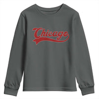 Retro Chicago Youth Sweatshirt Varsity Script Vintage Sports Jersey Style 80s 90s